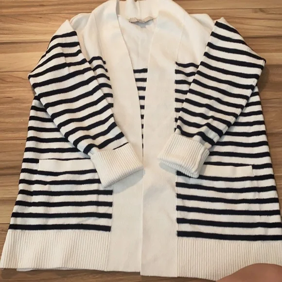 Loft Striped Open Pocket Cardigan whisper white - Picture 4 of 8